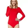 Long Sleeve Red Bodysuit
