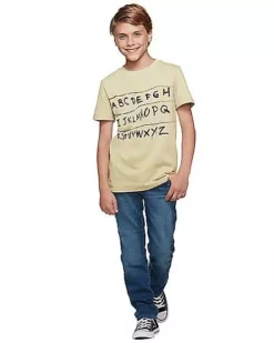 Kids Stranger Things Alphabet Wall T Shirt - Stranger Things -So Much Fun Its Scary Shop 01381797 e